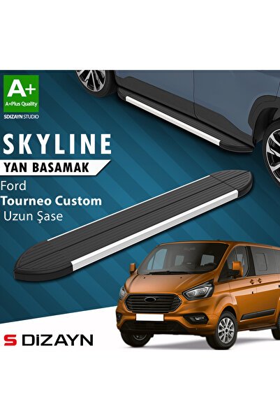 1_org_zoom-3688.jpg Ford Tourneo Custom Uzun Şase Skyline Alüminyum Araca Özel Yan Basamak 243 cm 2012-2023 - Görsel 1