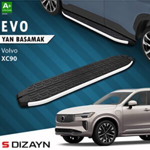 S-Dizayn Volvo XC90 Makyajlı Hybrid Evo Alüminyum Araca Özel Yan Basamak 203 cm 2024 ve Üzeri