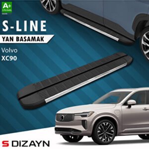 S-Dizayn Volvo XC90 Makyajlı Benzinli S-Line Krom Araca Özel Yan Basamak 203 cm 2024 ve Üzeri