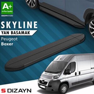 Peugeot Boxer 3 Kısa Şase Skyline Siyah Araca Özel Yan Basamak 203 cm 2006 ve Üzeri