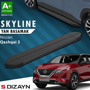 Nissan Qashqai 3 Skyline Siyah Araca Özel Yan Basamak 173 cm 2021 ve Üzeri
