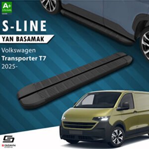 Volkswagen Transporter T7 Kısa Şase S-Line Siyah Araca Özel Yan Basamak 223 cm 2024 ve Üzeri