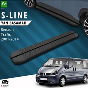 Renault Trafic 2 Uzun Şase S-Line Siyah Araca Özel Yan Basamak 263 cm 2001-2014