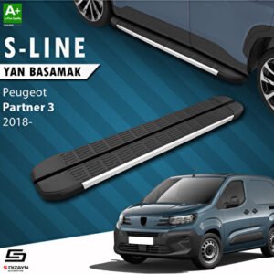 Peugeot Partner 3 S-Line Alüminyum Araca Özel Yan Basamak 203 cm 2018 ve Üzeri