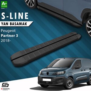 Peugeot Partner 3 S-Line Siyah Araca Özel Yan Basamak 203 cm 2018 ve Üzeri