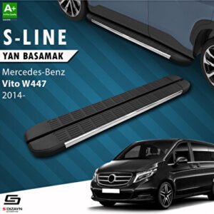 Mercedes Vito W447 Uzun Şase S-Line Krom Araca Özel Yan Basamak 253 cm 2014 ve Üzeri