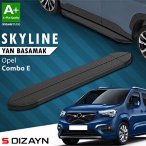 Opel Combo E Kısa Şase Skyline Siyah Araca Özel Yan Basamak 203 cm 2018 ve Üzeri