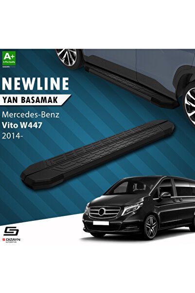 1_org_zoom-571.jpg S-Dizayn Mercedes Vito W447 Kısa Şase Newline Siyah Araca Özel Yan Basamak 239 cm 2014 ve Üzeri - Görsel 1
