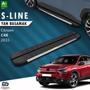S-Dizayn Citroen C4 X S-Line Krom Araca Özel Yan Basamak 183 cm 2022 ve Üzeri