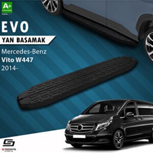 Mercedes Vito W447 Uzun Şase Evo Siyah Araca Özel Yan Basamak 253 cm 2014 ve Üzeri
