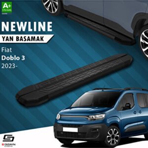 Fiat Doblo 3 Uzun Şase NewLine Siyah Araca Özel Yan Basamak 213 cm 2023 ve Üzeri