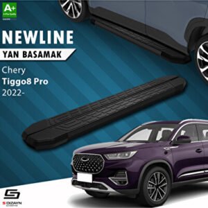 S-Dizayn Chery Tiggo8 Pro NewLine Siyah Araca Özel Yan Basamak 183 cm 2022 ve Üzeri