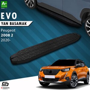 Peugeot 2008 2 Evo Siyah Araca Özel Yan Basamak 183 cm 2020 ve Üzeri