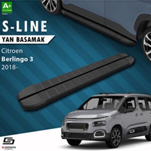 Citroen Berlingo 3 S-Line Siyah Araca Özel Yan Basamak 203 cm 2018 ve Üzeri