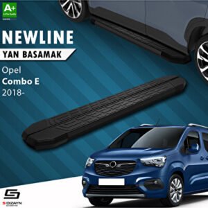 S-Dizayn Opel Combo E Uzun Şase Newline Siyah Araca Özel Yan Basamak 219 cm 2018 ve Üzeri Uyumlu