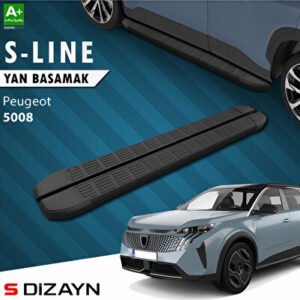 S-Dizayn Peugeot 5008 3 Elektrikli S-Line Siyah Araca Özel Yan Basamak 203 cm 2024 ve Üzeri