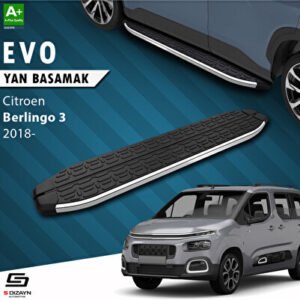 Citroen Berlingo 3 Uzun Şase Evo Krom Araca Özel Yan Basamak 213 cm 2018 ve Üzeri