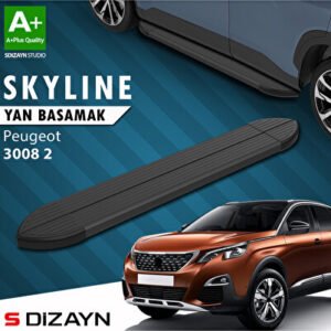 Peugeot 3008 2 Skyline Siyah Araca Özel Yan Basamak 183 cm 2016-2023