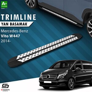 S-Dizayn Mercedes Vito W447 Uzun Şase TrimLine Gri Araca Özel Yan Basamak 260 cm 2014 ve Üzeri