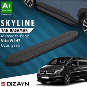 Mercedes Vito W447 Uzun Şase Skyline Siyah Araca Özel Yan Basamak 253 cm 2014 ve Üzeri