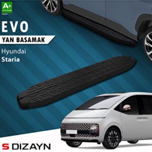 S-Dizayn Hyundai Staria Evo Siyah Araca Özel Yan Basamak 233 cm 2021 ve Üzeri