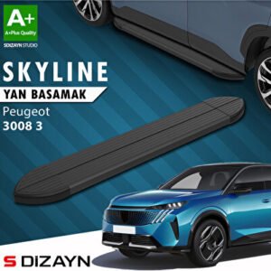 Peugeot 3008 3 Skyline Siyah Araca Özel Yan Basamak 183 cm 2024 ve Üzeri
