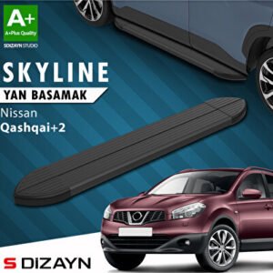 Nissan Qashqai +2 Skyline Siyah Araca Özel Yan Basamak 183 cm 2007-2014