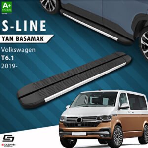 S-Dizayn Volkswagen Transporter T6.1 Uzun Şase S-line Alüminyum Araca Özel Yan Basamak 253 cm 2019 ve Üzeri