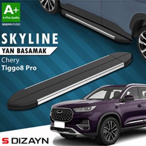 S-Dizayn Chery Tiggo8 Pro Skyline Krom Araca Özel Yan Basamak 183 cm 2022 ve Üzeri