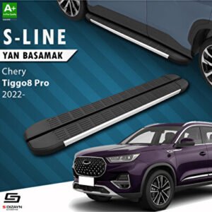 S-Dizayn Chery Tiggo8 Pro S-Line Alüminyum Araca Özel Yan Basamak 183 cm 2022 ve Üzeri